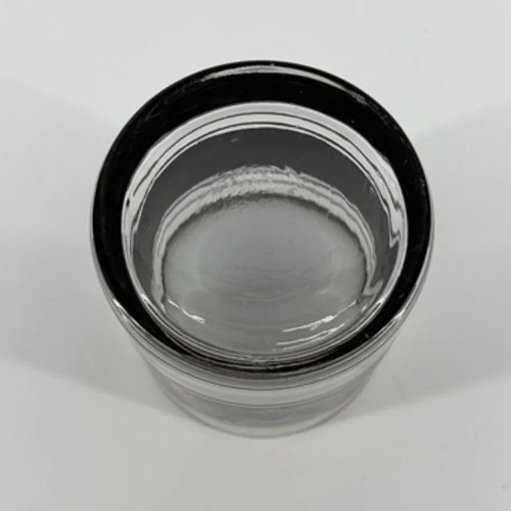 Vintage Whiskey Glass‎ Black Marble Silver Stripe Barware Drinkware MCM